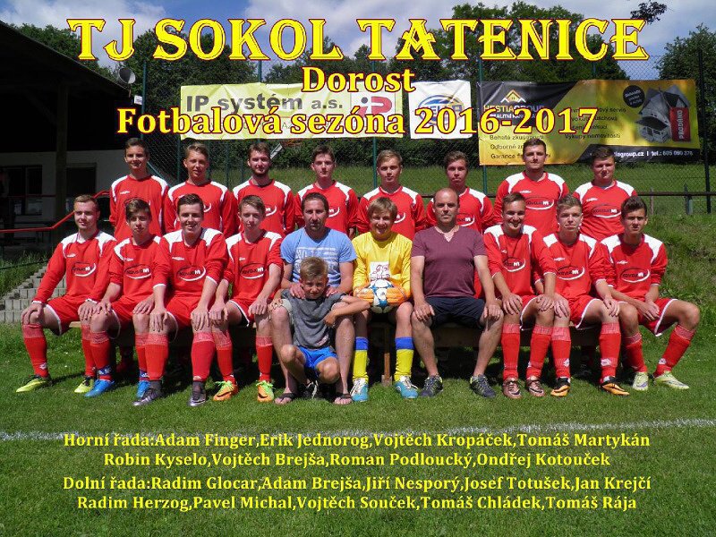 Fotbalisti TJ Sokol Tatenice - Dorost 2016/2017