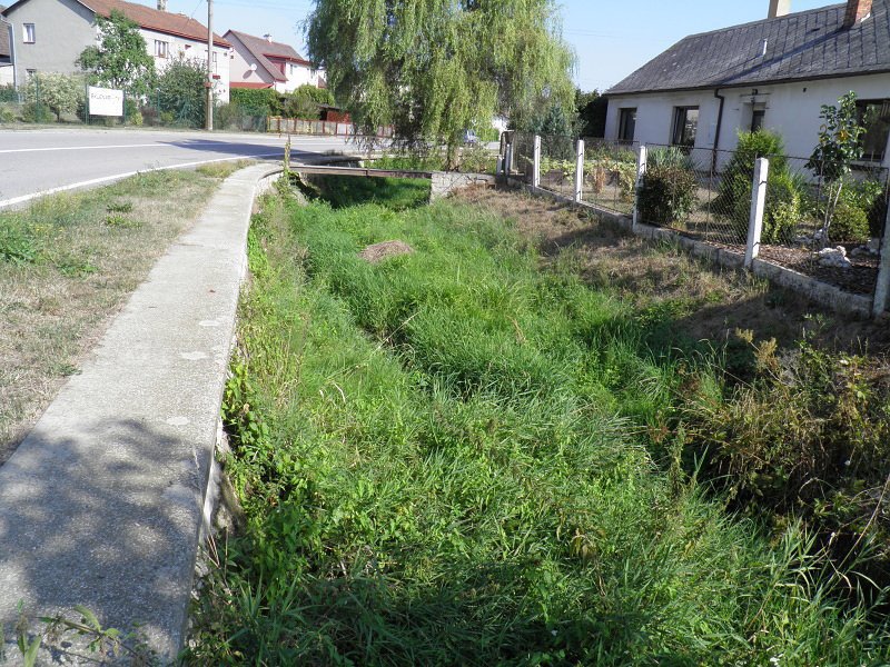 Velké sucho v Tatenici - Hraniční potok - srpen 2018
