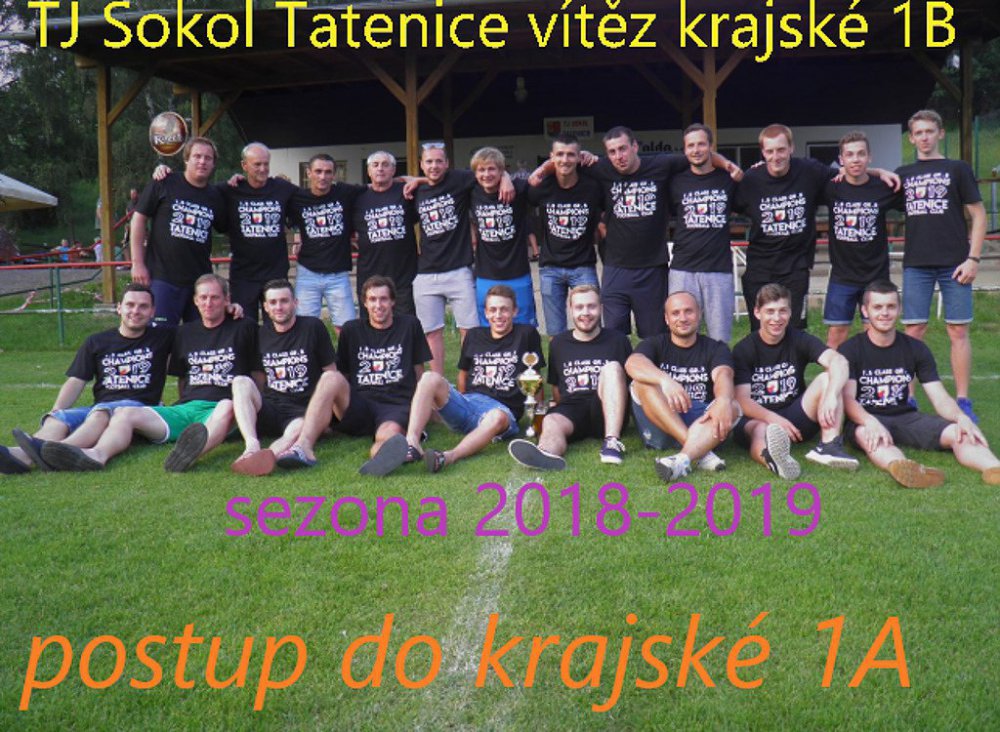 Fotbalisti TJ Sokol - oslava postupu do krajské 1A