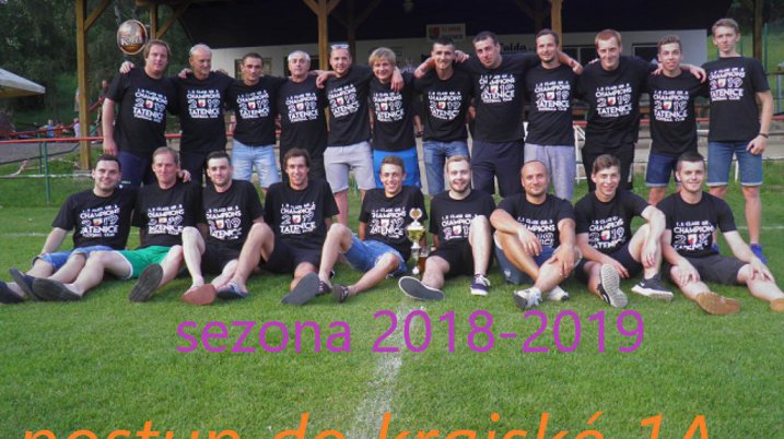 Fotbalisti TJ Sokol - oslava postupu do krajské 1A